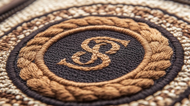 Stitched monogram close-up