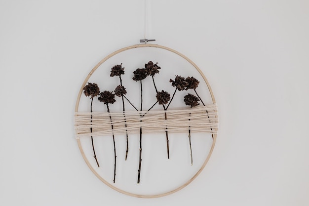 Embroidery hoop with floral pattern